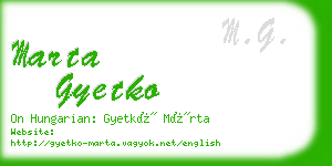 marta gyetko business card